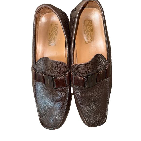 Salvatore Ferragamo Men’s ‘Sardegna’ Brown Leather Loafers/Drivers Size 10 main image 12